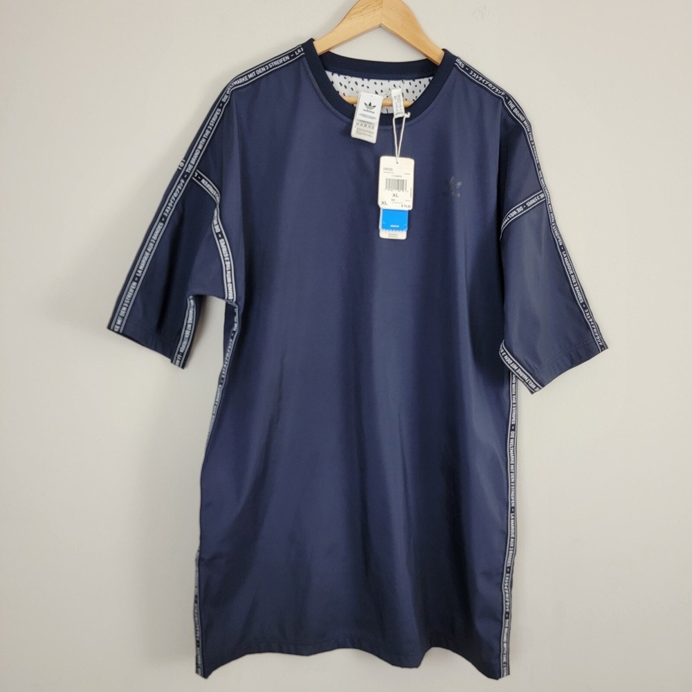 Adidas Reversible Dress Womens XL Blue and White Short Sleeve Crew Neck Pullover